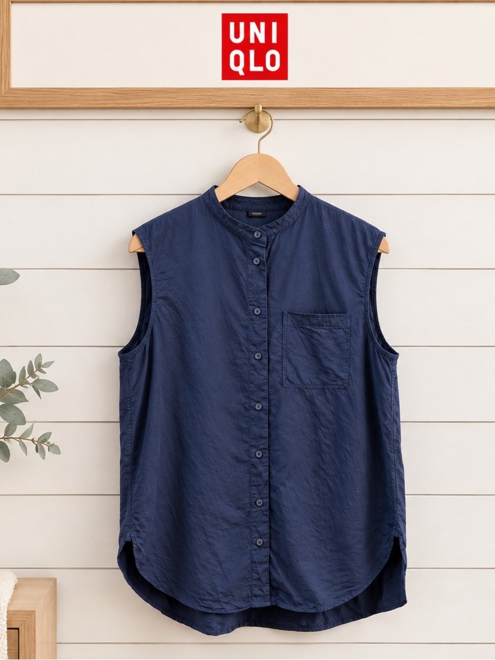 UNIQLO × JW ANDERSON Blue Sleeveless Button-Up Blouse Size M